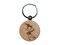 Cheerful Waving Christmas Elf Engraved Wood Round Keychain Tag Charm